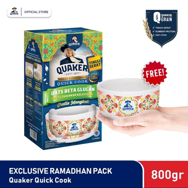 

Quaker Quick Cooking 800 Gr Festive - Free Bowl