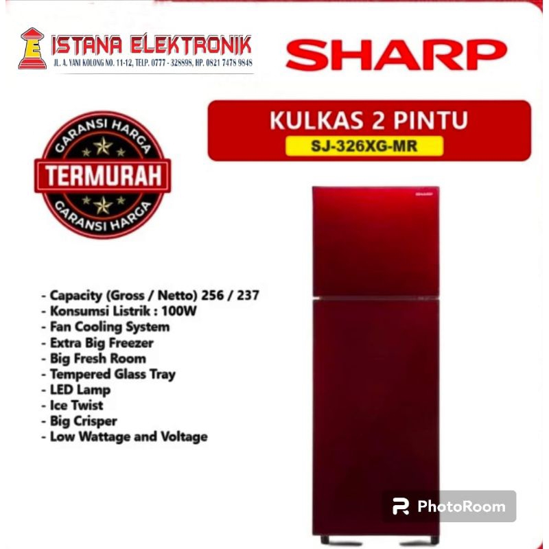 KULKAS SHARP 2 PINTU SJ-326XG-MR