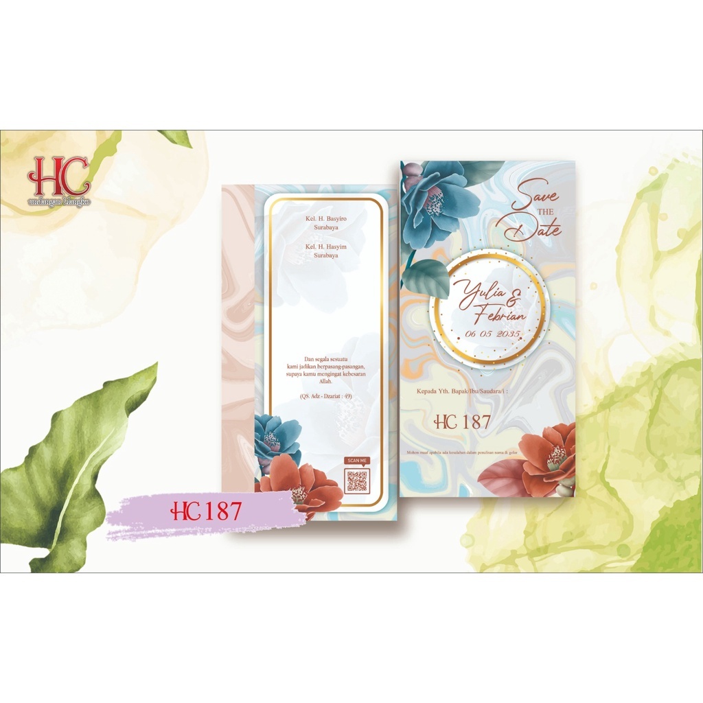 Blangko Undangan Pernikahan HC 187 Murah