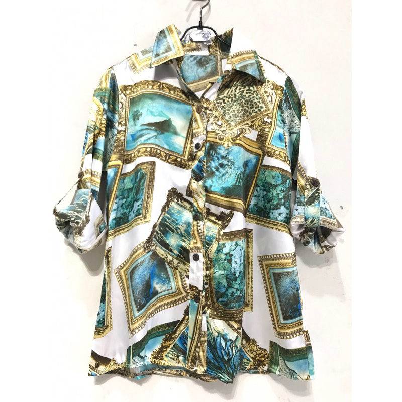 TIRRA Kemeja | Kemeja Silk | Kemeja silk motif
