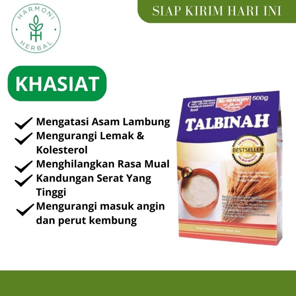 

Tepung Gandum TALBINAH AL KHODRY Mengatasi Masalah Lambung Gangguan Perncernaan & Kolesterol