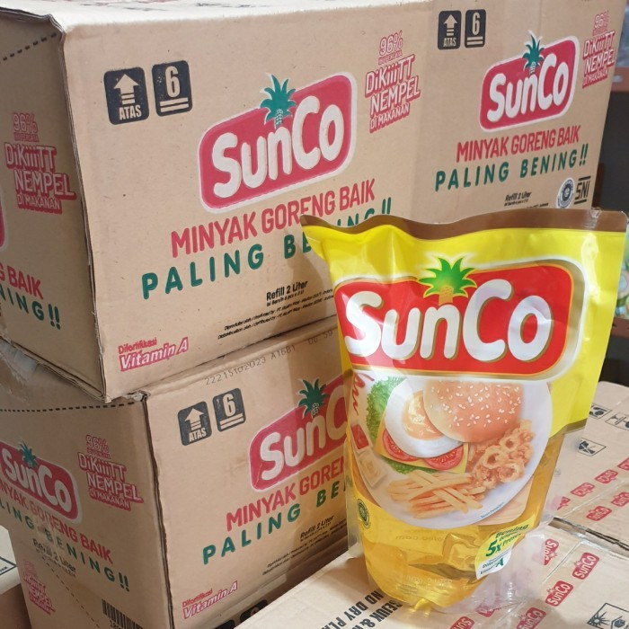 

[DUS isi 6 pouch] minyak goreng SUNCO refill karton isi 6 pouch x 2 liter