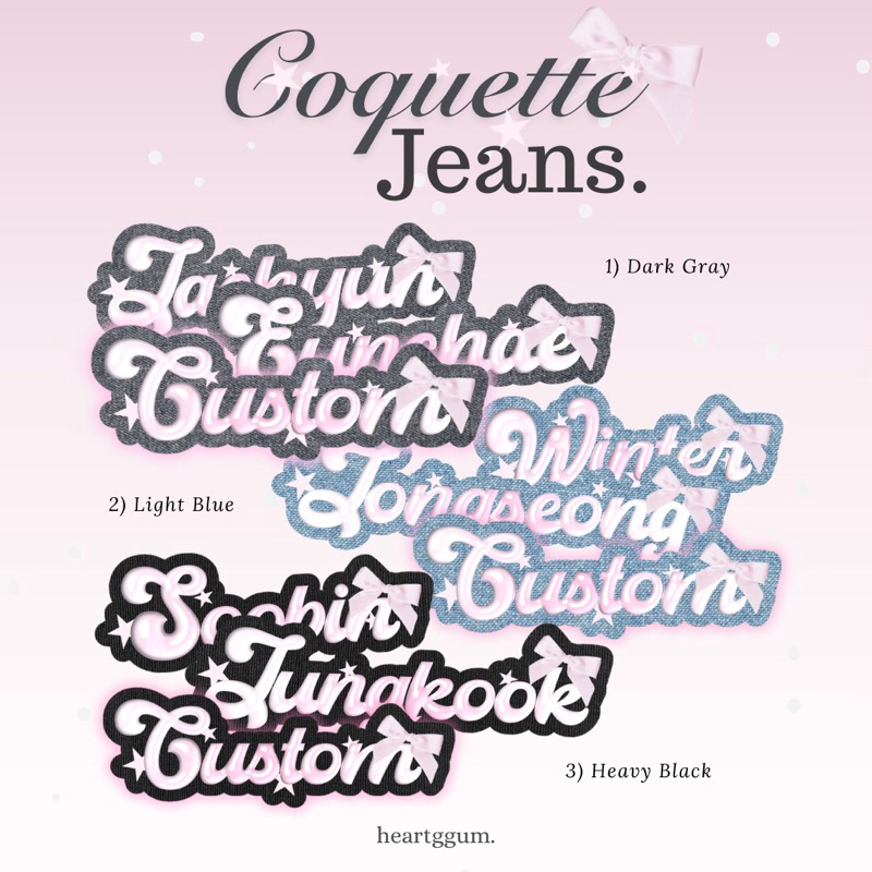 

Coquette Jeans Name Sticker! | t. kpop name sticker lucu pink pita