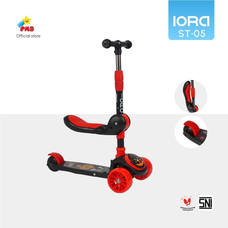 Skuter/Scooter Anak PMB Toys Iora ST05 Dudukan Lipat