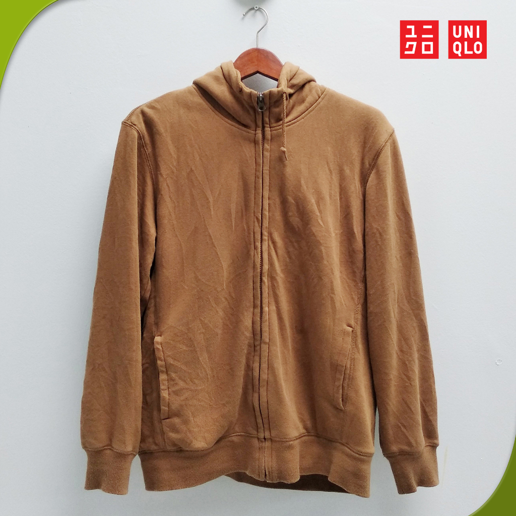 Jaket uniqlo sherrpa coklat pria