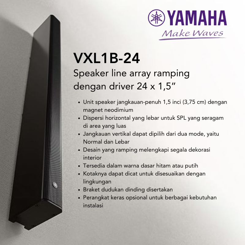 Speaker Line Array YAMAHA VXL1B-24 / VXL1W-24 Driver 24 x 1,5”