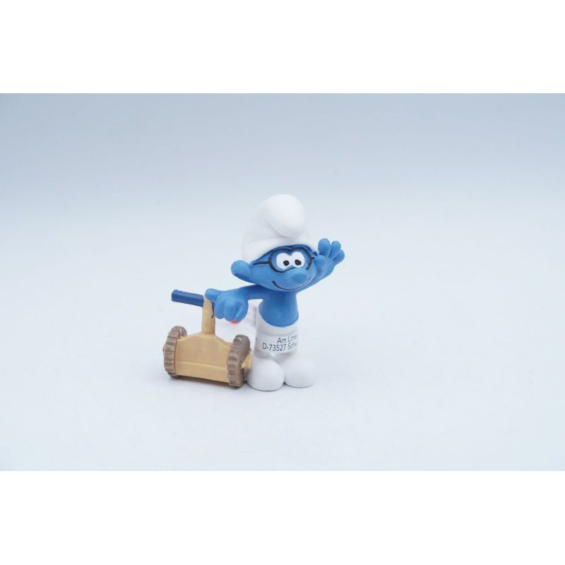 Smurf Smurfs 20834 Brainy Smurfway Smurf Schleich Cartoon Vintage Action Figure Mainan Karakter Coll