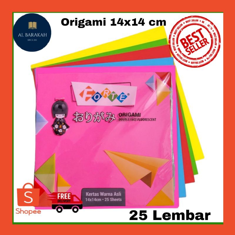 

Kertas Origami 14 x 14cm (25 lembar) 2 Sisi (Double Face) Forte kertas Lipat