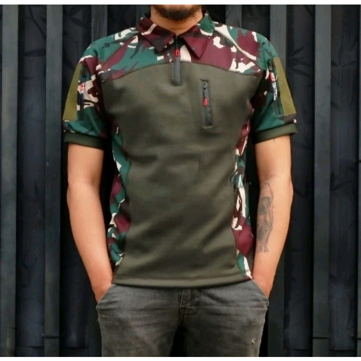 Kaos bdu tactical loreng pria pendek