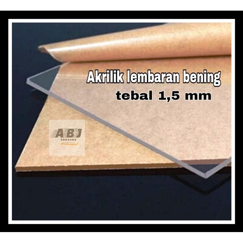 Akrilik bening tebal 1,5mm ukuran 40x40