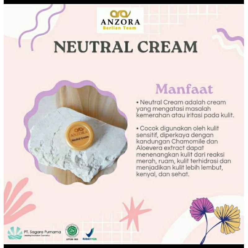 Neutral cream Anzora/Anzora skincare/Anzora beauty/skincare halal/skincare BPOM