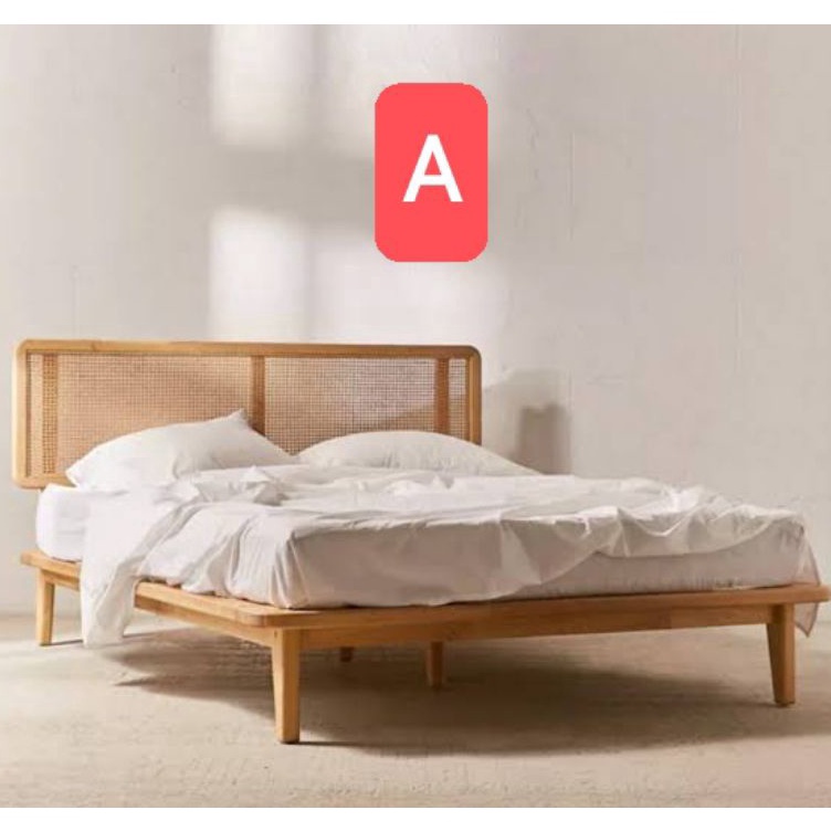 ART H45B Desain Furniture Bed Dipan Tempat Tidur Kayu Divan Rotan Furniture Jepara