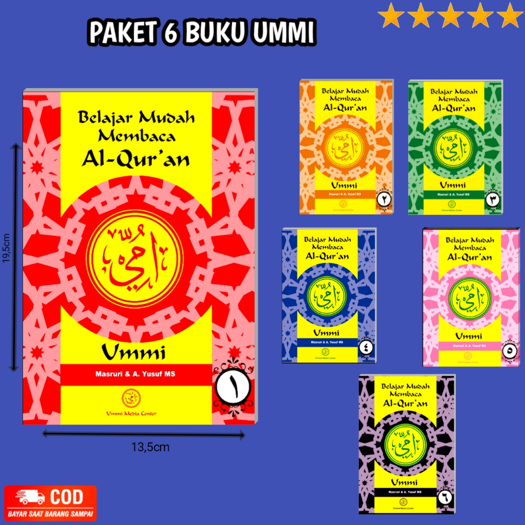 Paket 6 Buku Metode Ummi Lengkap - Jilid 1-6 Belajar Membaca Al-Qur'an / R N