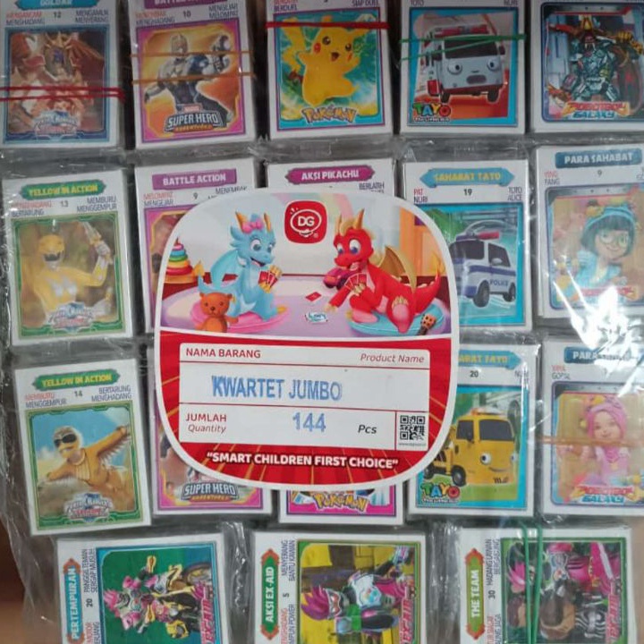 Hot 1 Renceng Kwartet DG Jumbo 12 x 32  Kartu Gambaran Kwartet dg Kartu Umbul Gambaran