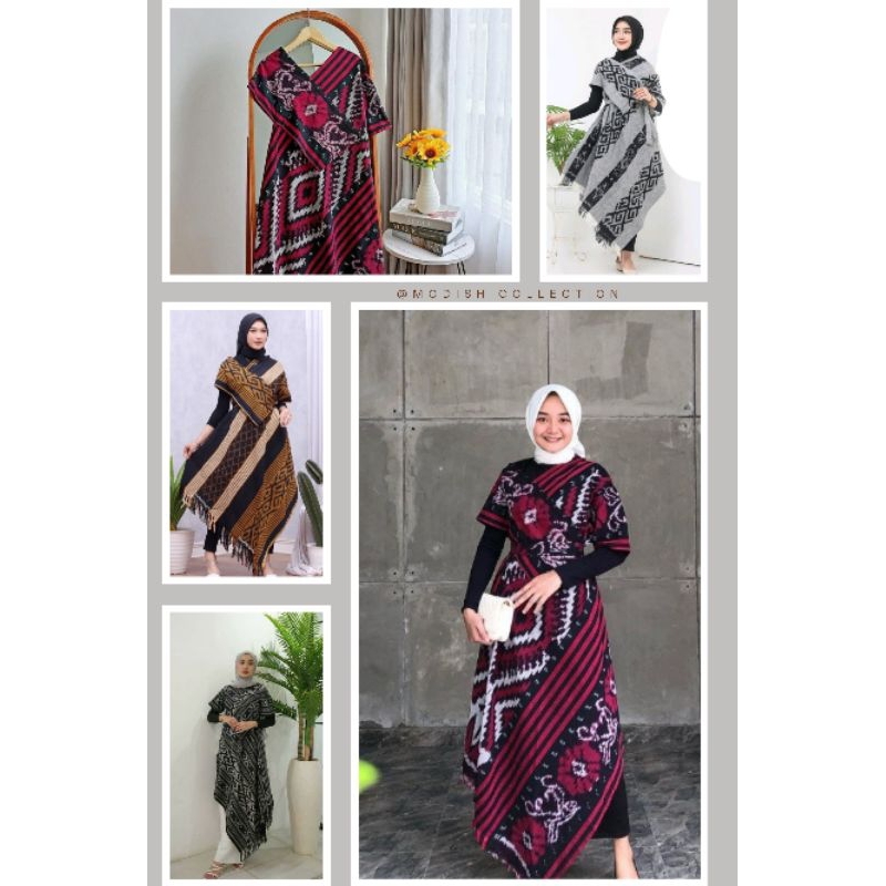 Dress tenun shafia model hijab ready (banyak variasi motif)