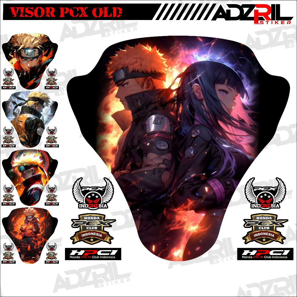Stiker visor Winshield HONDA PCX 150 OLD  GAMBAR NARUTO KEREN (019) / stiker  Winshield  gambar SASU
