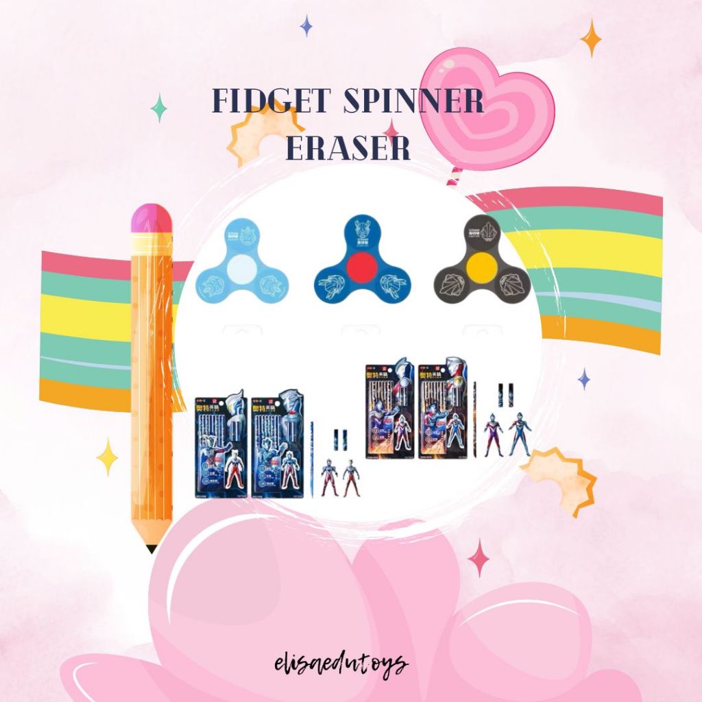 

penghapus fidget spinner ultaraman dan stationary set