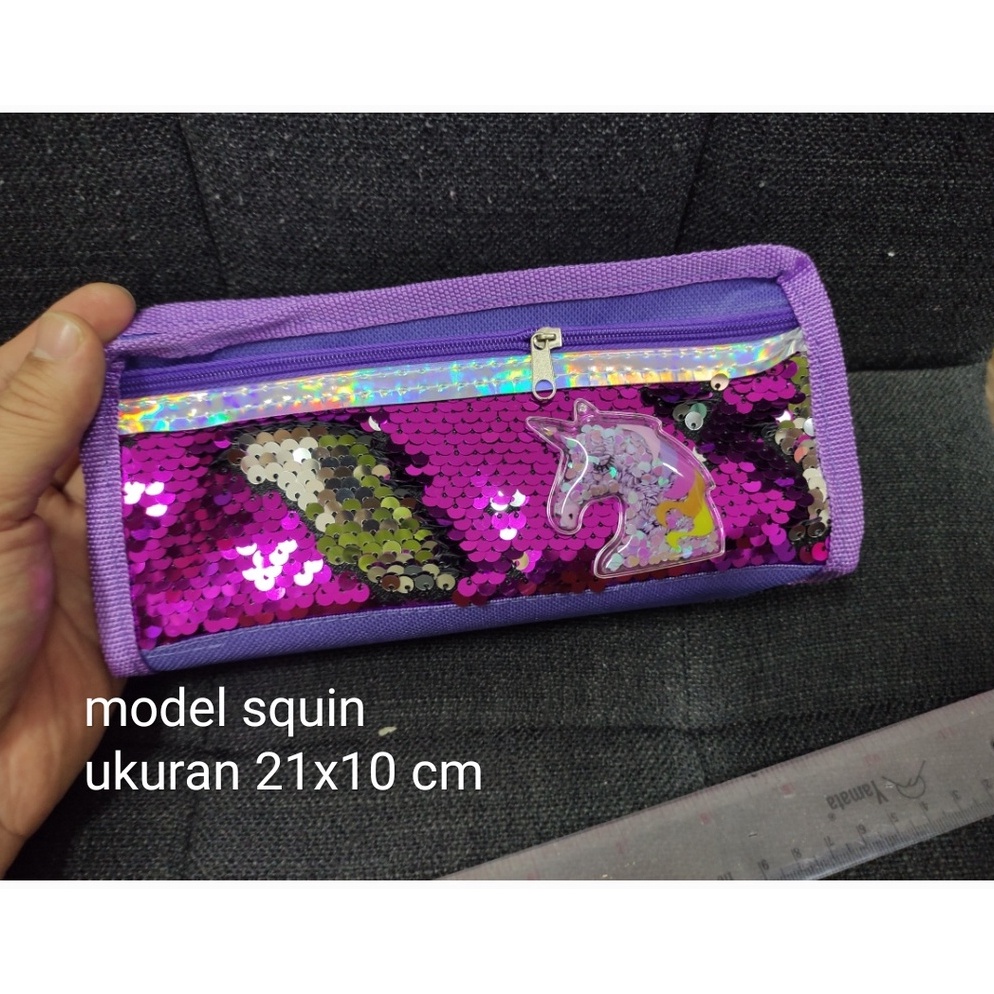 

Baru tempat pensil kain squin payet pony ko beny dua sleting 52