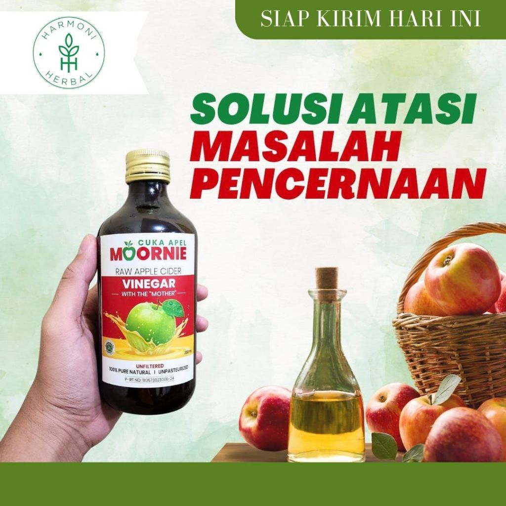 

Cuka Apel Moornie Vinega cider 350g Solusi Mengatasi Asam Lambung & Pencernaan