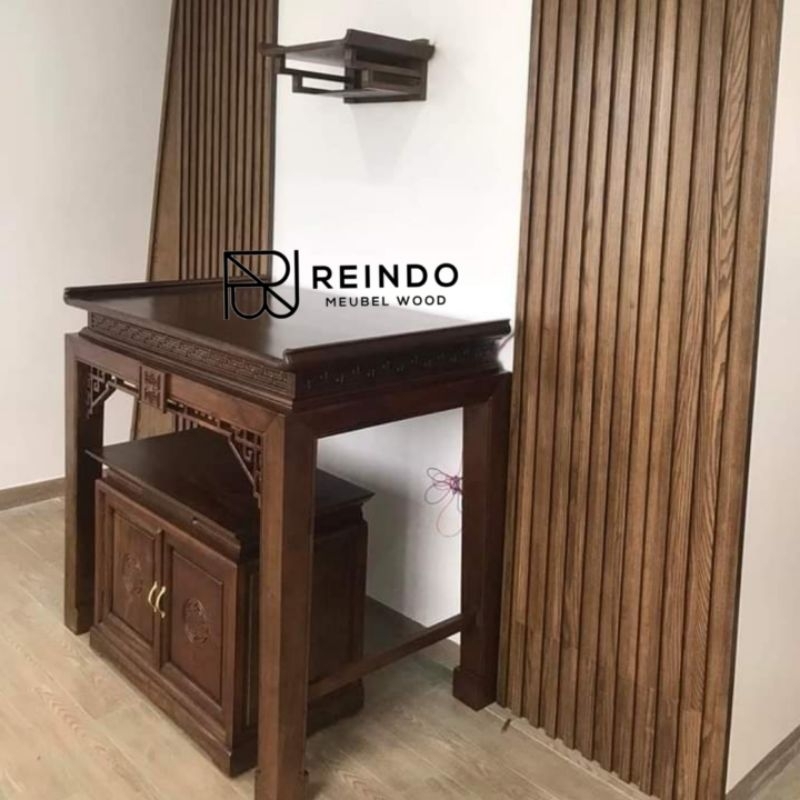 meja altar sembahyang kayu jati perhutani meja altar minimalis jati 06-RMW