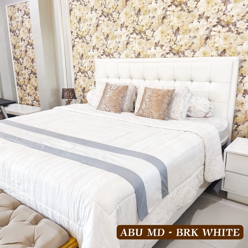 ART F49U Bed Runner Hotel Mewah Polos Two Tone Bahan Katun l Taplak Tempat Tidur Kost Exclusive Bisa