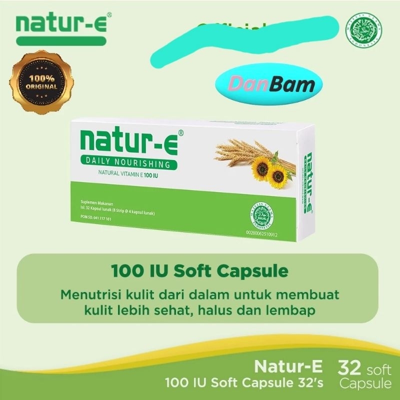 Natur E 100 IU Isi 32 Kapsul Natur-E 100IU 32s Hijau