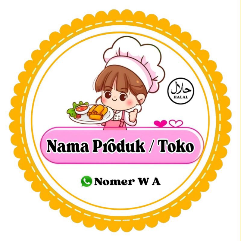 STIKER PRODUK CEMILAN / MASAKAN / SNACK / KEMASAN BOX
