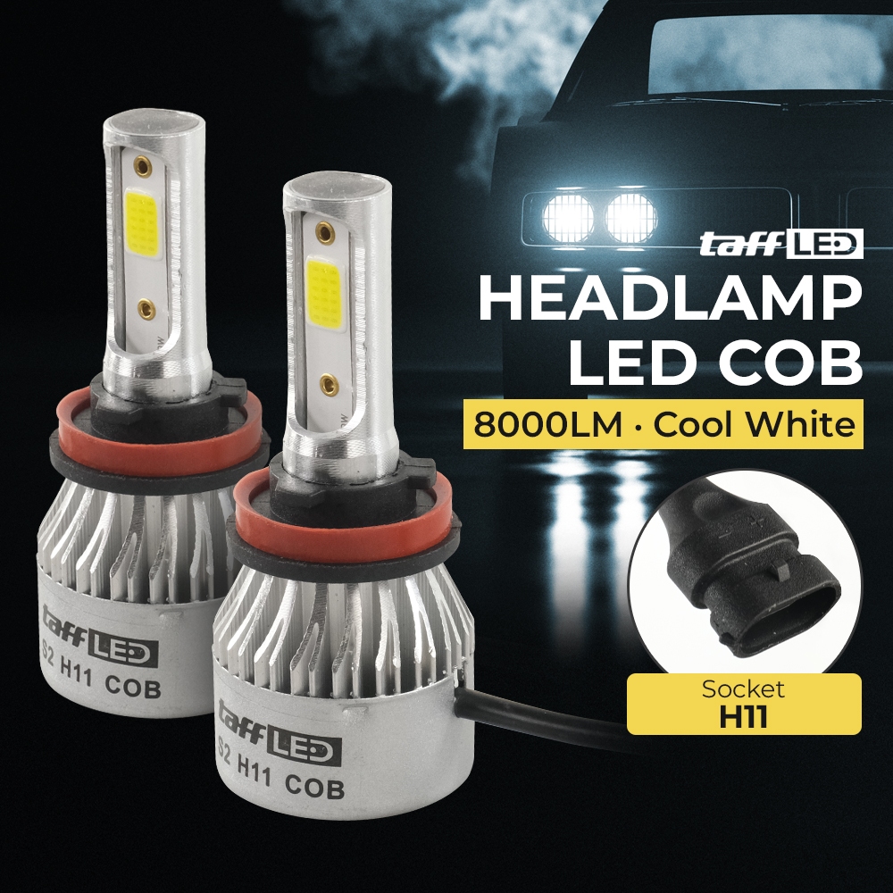 Lampu Depan Mobil H11 LED COB Bohlam Lampu Mobil H11 Cool White 2 PCS Lampu H11