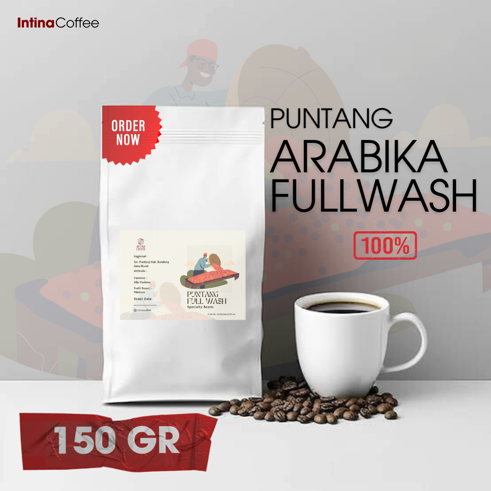 

Kopi Biji/Bubuk Arabika 150 gram 100% Arabica Full Wash Puntang