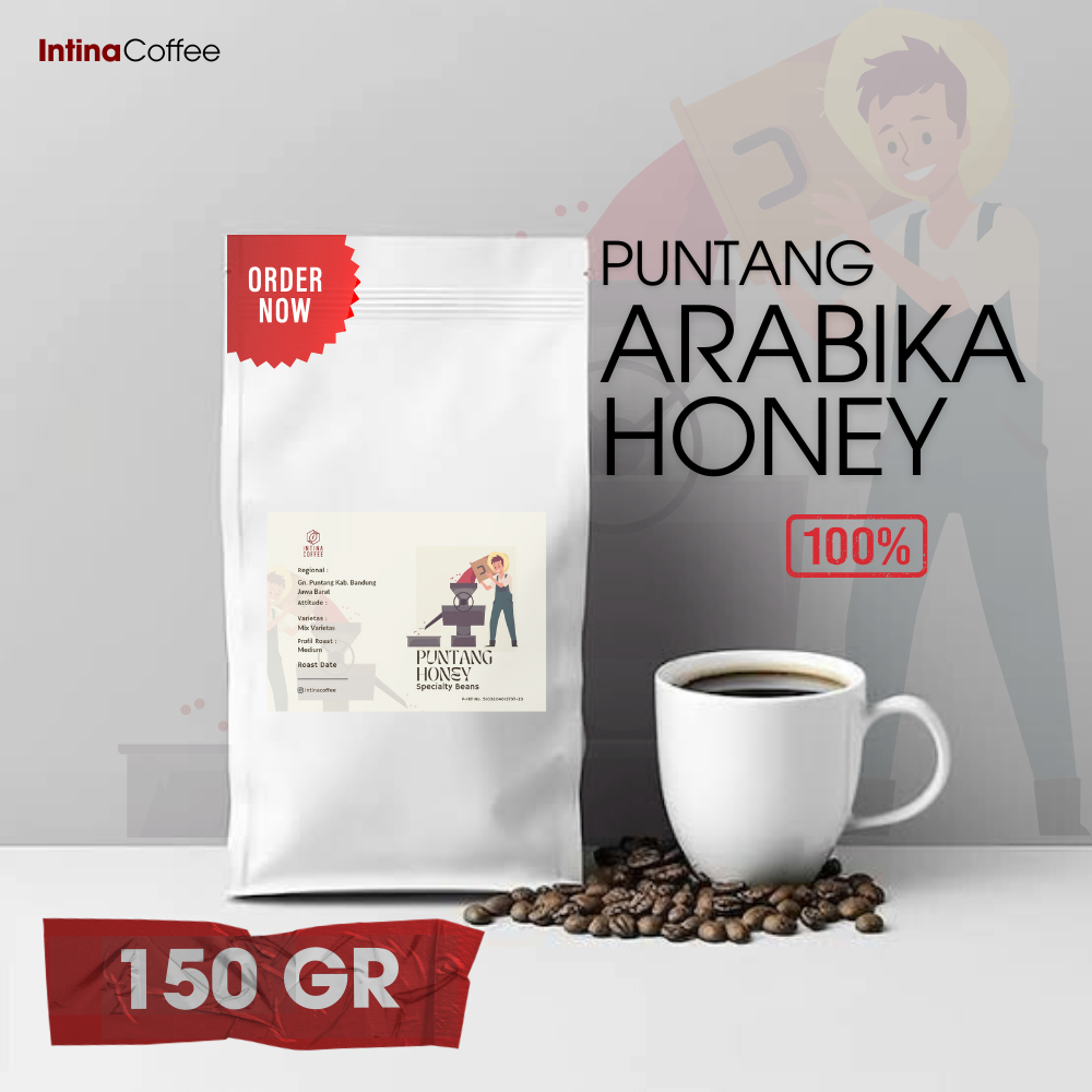 

Kopi Biji/Bubuk Arabika 150 gram 100% Arabica Honey Puntang