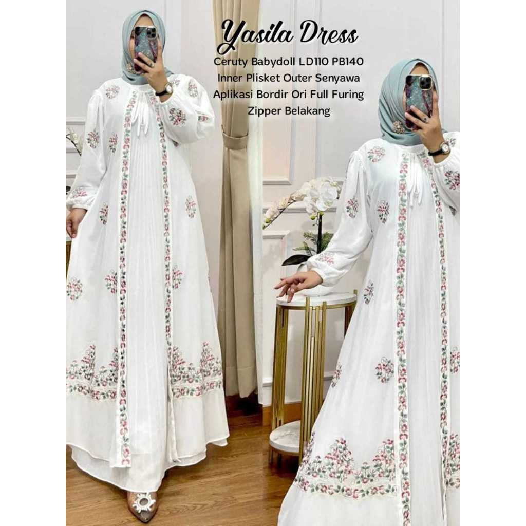 DRESS GAMIS YASILA DRESS WHITE