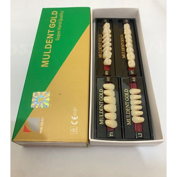 Potongan gigi palsu muldent gold fullset 4 plate  4 papan