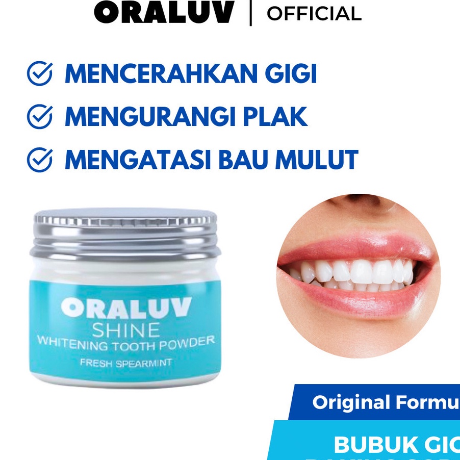 murah ORALUV SHINE Whitening Tooth Powder by oraluv expert  Pemutih Gigi Kuning dan Perontok Pembers