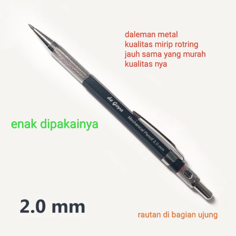 

Murah pensil mekanik 2 de goya body metal campuran AI7