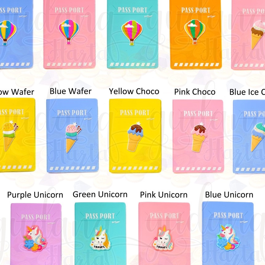KF7 Pasport Case  Passport Cover  Sampul Passport  Passport Case Unicorn Lucu Unik GH 3131