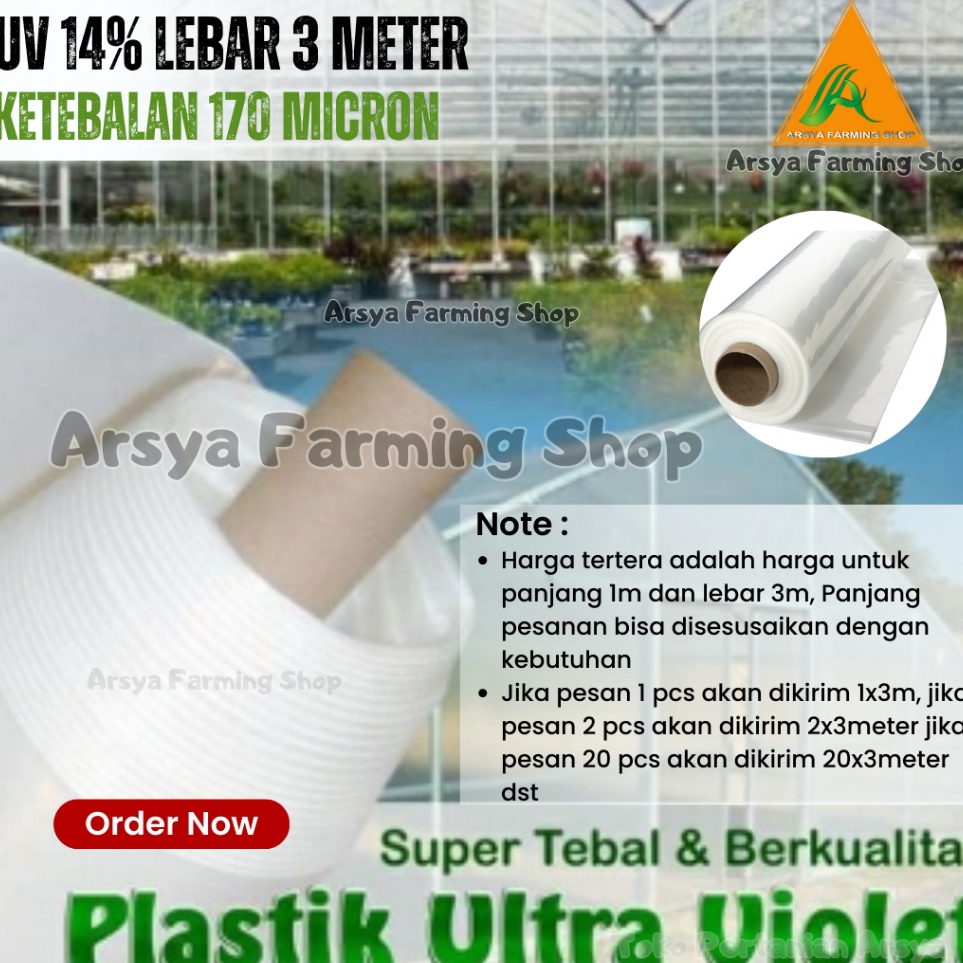 ART A38A Plastik UV Untuk Atap Green House Lebar 3 Meter Harga Per Meter