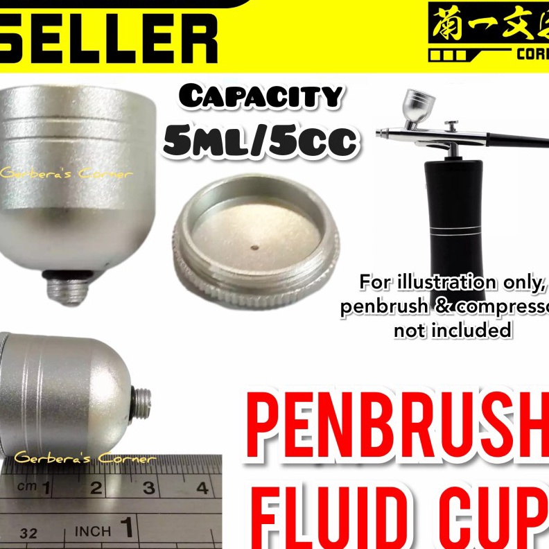 KF7 Penbrush Fluid Cup 5ml 5cc Pen Brush Spray Airbrush Mini Compressor
