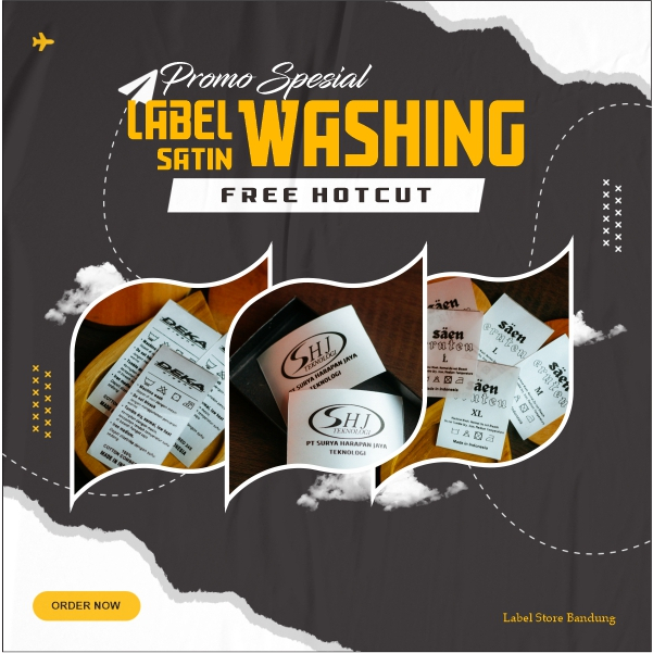 

[FREE HOTCUT] Washing label satin biasa 1000 pcs