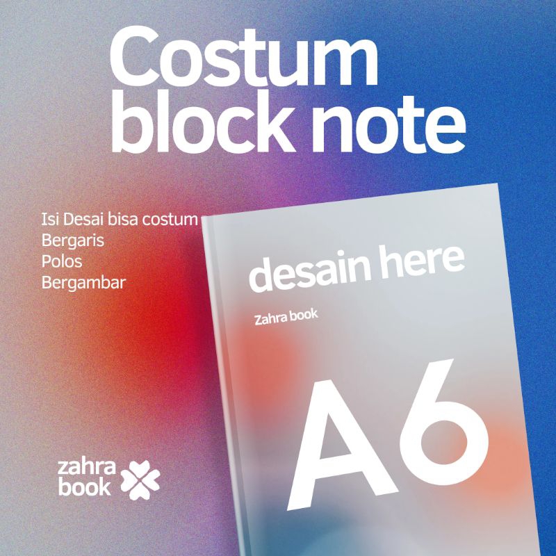 

CUSTOM BLOCKNOTE A6 JILID ATAS ATAU SAMPING/ TERMURAH