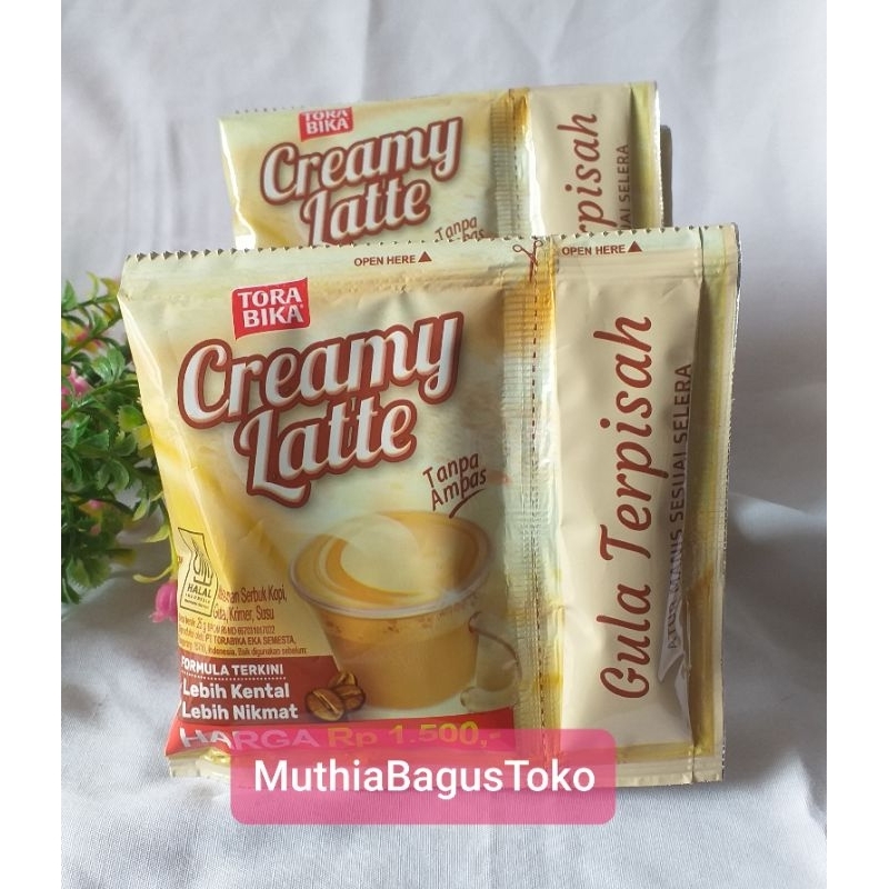 

Torabika Creamy Latte tanpa ampas, gula terpisah, 1 renteng isi 10