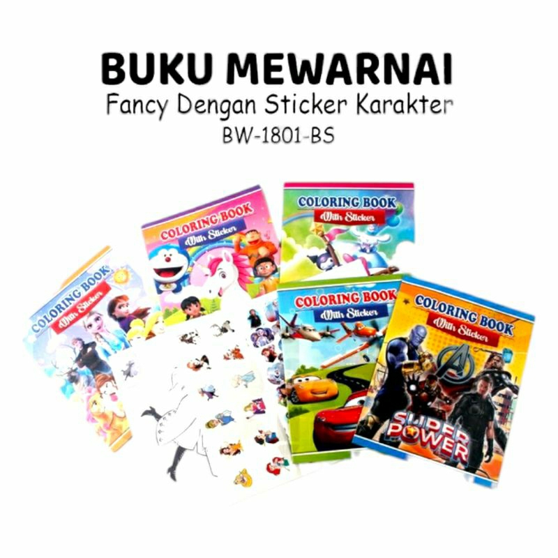 

BUKU MEWARNAI+STICKER MIX KARAKTER