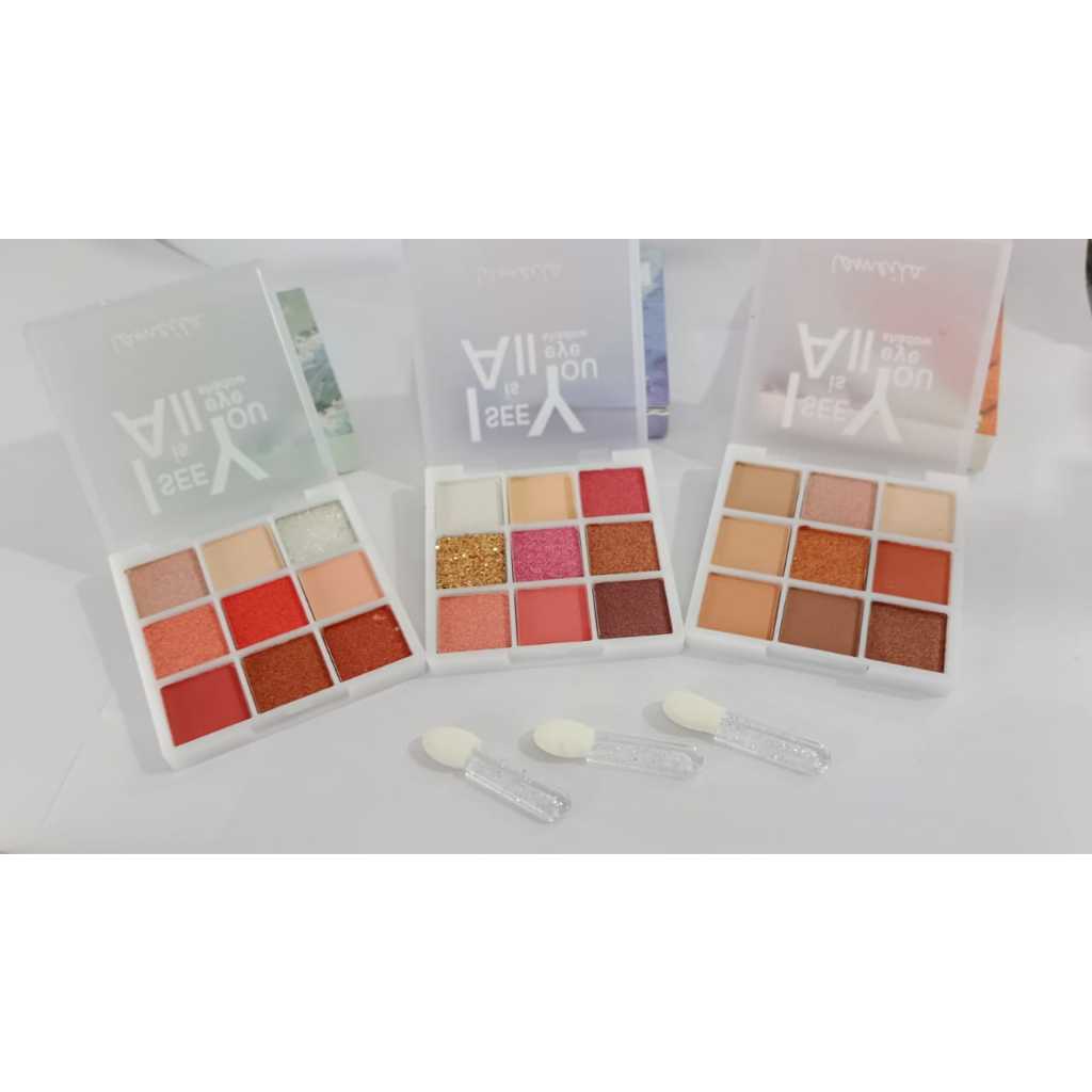 LAMEILA 5099 Eyeshadow Palette 9 Warna Pigmen Glitter - eyeshadow lameila