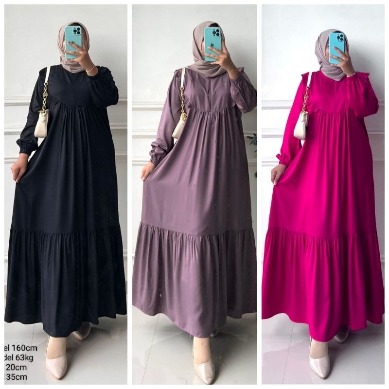 Gamis Polos Bahan Twill LD 120
