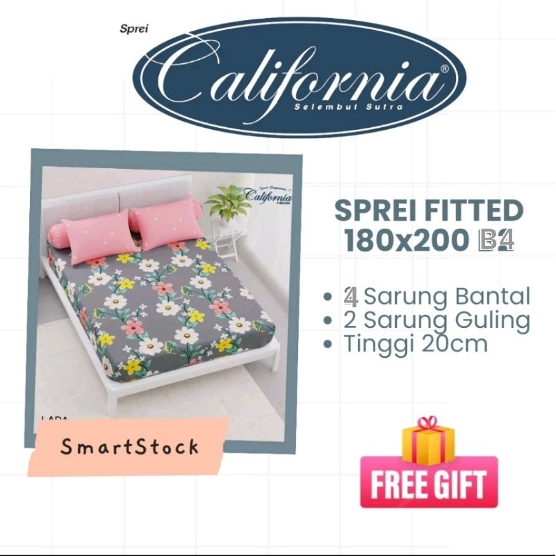 Sprei California Bantal 4 Guling 2 Ukuran(180×200)