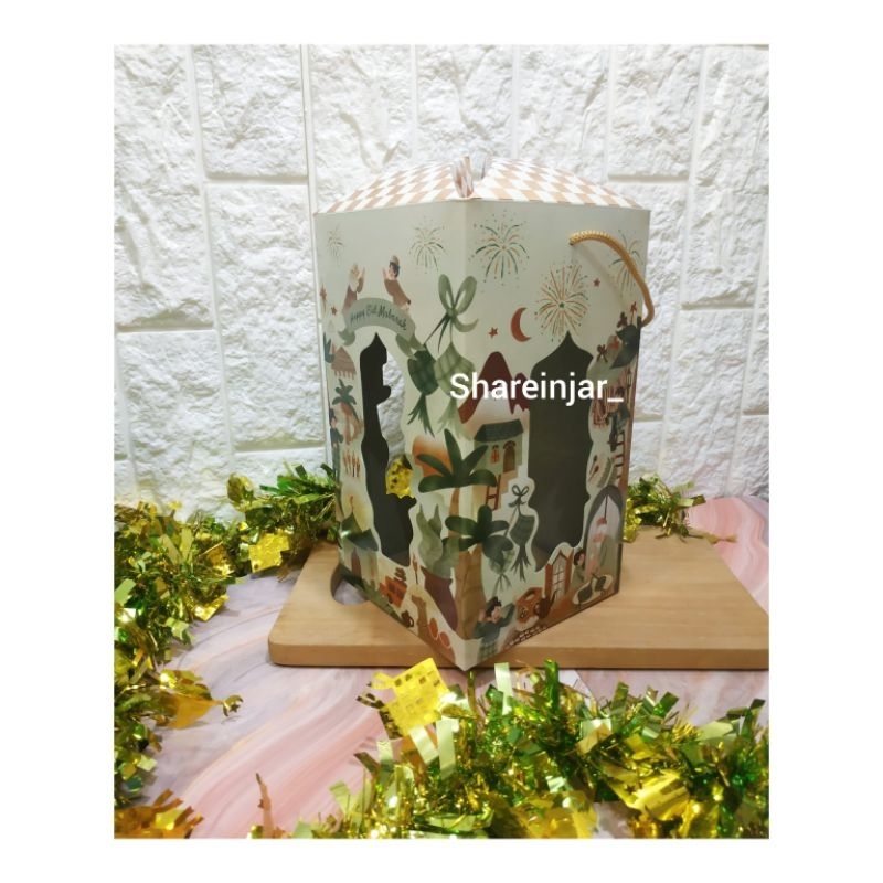 

Box Packaging Hampers 3 Toples Kue Kering 500g - Kotak Dus Souvenir Kado Lebaran Idul Fitri Eid 20