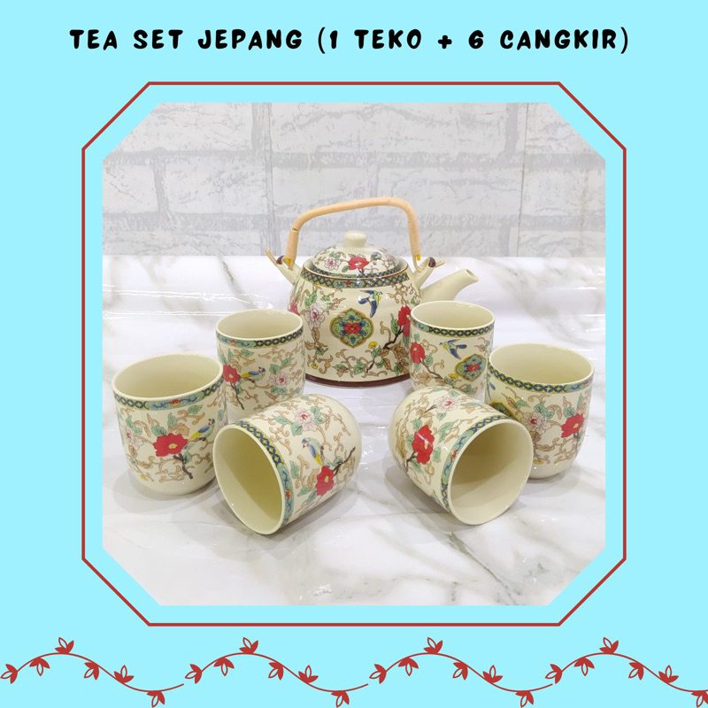 Tea Set Jepang Keramik Import/ Teko Set Keramik Populer