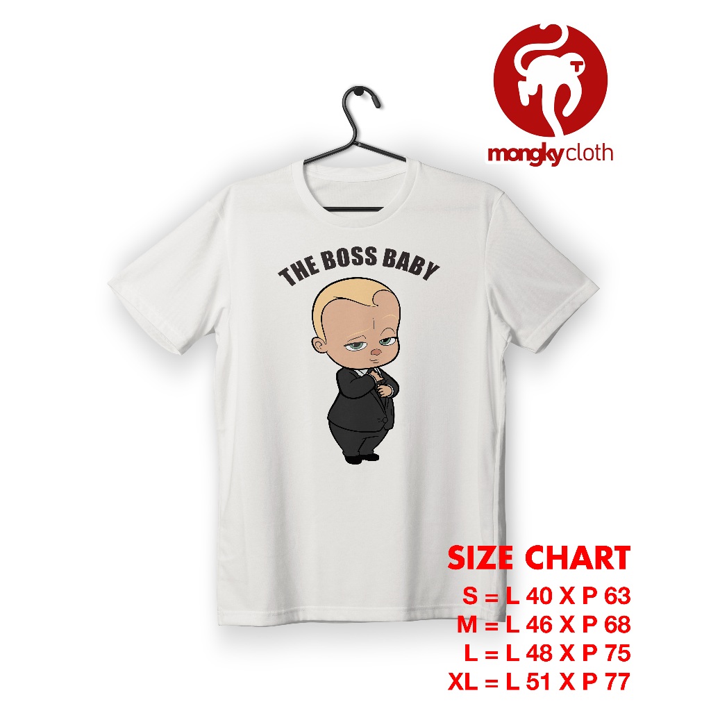 KAOS BOSS BABY DESIGNDimohonkan sebelum order untuk membaca deskripsi dulu.  Barang 100% Original pe