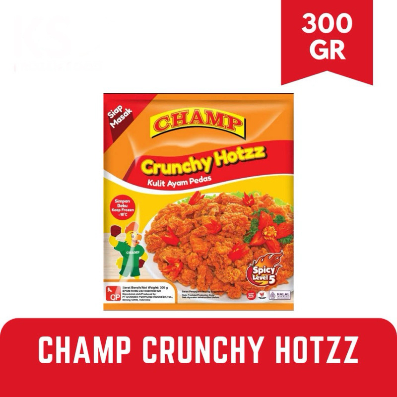 

CHAMP Crunchy Hotzz (Kulit Ayam Pedas) 300 Gram