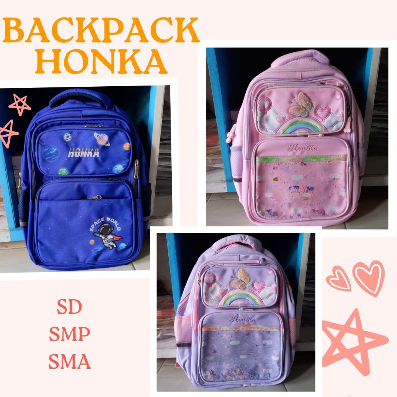 [ BACKPACK HONKA ] By HSD ransel import honka backpack  anak SD SMP SMA tas sekolah anak cewek tas a