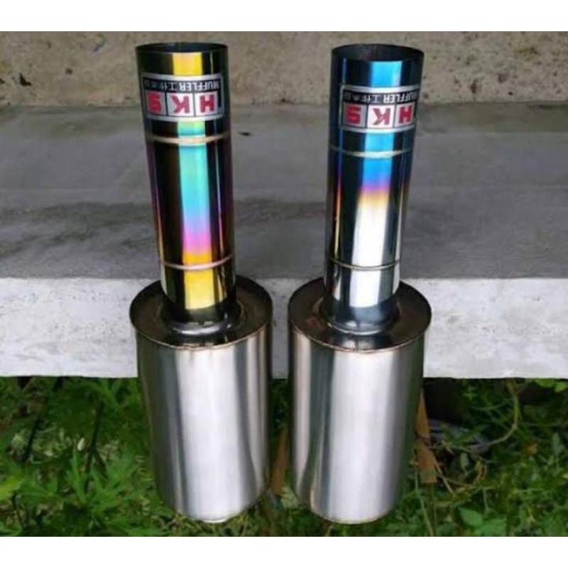 Knalpot Mobil Racing HKS Plong type suara full bass kering cocok untuk semua jenis mobil bahan bakar